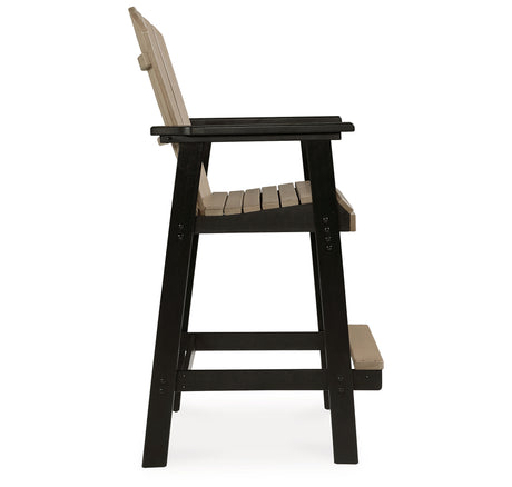 Fairen Trail Black/Driftwood Barstool from Ashley Furniture - Luna Furniture