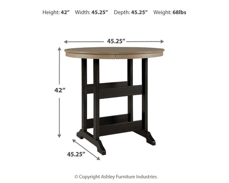 Fairen Trail Black/Driftwood Bar Table from Ashley - Luna Furniture