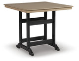 Fairen Trail Black/Driftwood Outdoor Counter Height Dining Table from Ashley Furniture - Luna Furniture