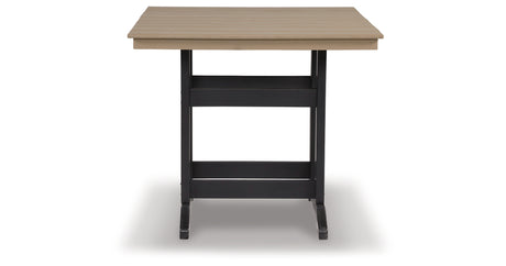 Fairen Trail Black/Driftwood Outdoor Counter Height Dining Table from Ashley Furniture - Luna Furniture