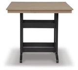 Fairen Trail Black/Driftwood Outdoor Counter Height Dining Table from Ashley Furniture - Luna Furniture