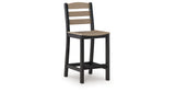 Shoreline Beach Black/Beige Outdoor Counter Table and 2 Barstools from Ashley Furniture - Luna Furniture