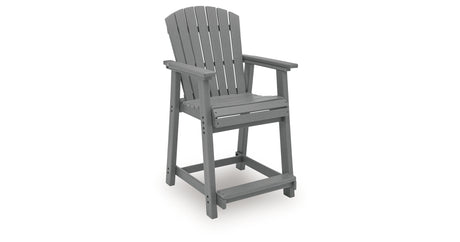 Sanctuary Beach Dark Gray Outdoor Counter Height Bar Stool (Set of 2) from Ashley Furniture - Luna Furniture