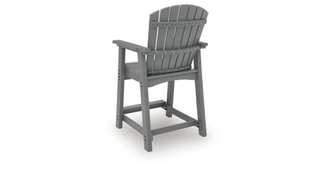 Sanctuary Beach Dark Gray Outdoor Counter Height Bar Stool (Set of 2) from Ashley Furniture - Luna Furniture