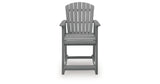 Sanctuary Beach Dark Gray Outdoor Counter Height Bar Stool (Set of 2) from Ashley Furniture - Luna Furniture