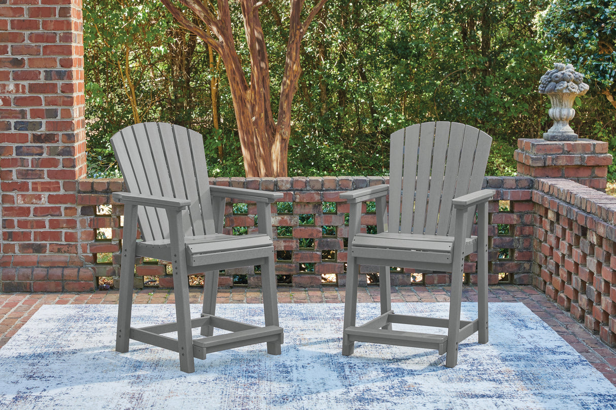 Sanctuary Beach Dark Gray Outdor Counter Height Dining Set from Ashley Furniture - Luna Furniture