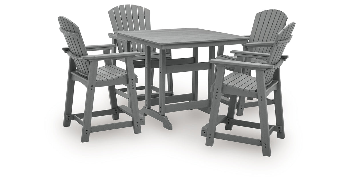 Sanctuary Beach Dark Gray Outdor Counter Height Dining Set from Ashley Furniture - Luna Furniture