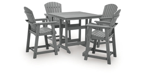 Sanctuary Beach Dark Gray Outdor Counter Height Dining Set from Ashley Furniture - Luna Furniture