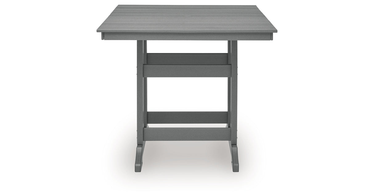 Sanctuary Beach Dark Gray Outdoor Counter Height Dining Table from Ashley Furniture - Luna Furniture