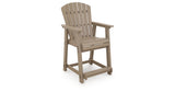 Seacliff Beach Medium Brown Outdoor Counter Height Bar Stool (Set of 2) from Ashley Furniture - Luna Furniture