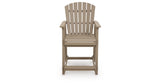 Seacliff Beach Medium Brown Outdoor Counter Height Bar Stool (Set of 2) from Ashley Furniture - Luna Furniture