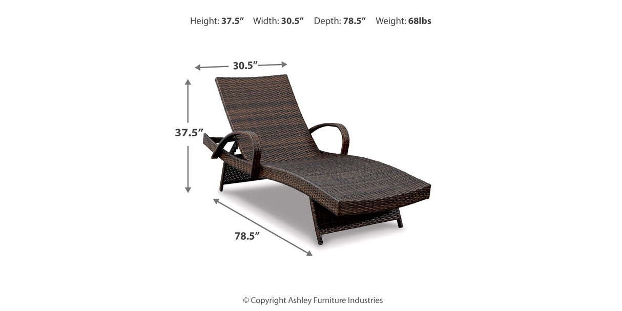 Kantana Brown Chaise Lounge from Ashley Furniture - Luna Furniture