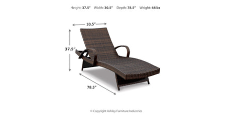 Kantana Brown Chaise Lounge from Ashley Furniture - Luna Furniture