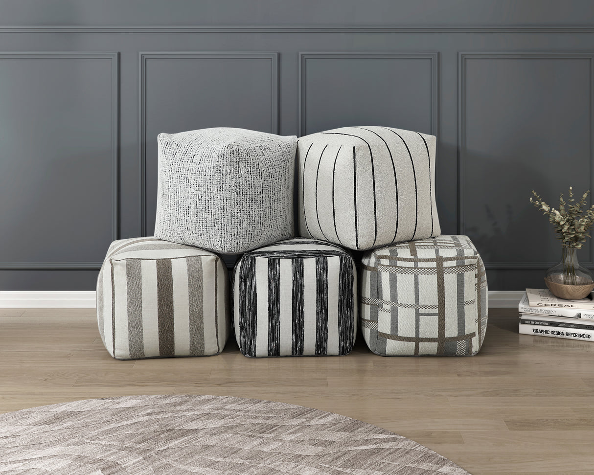 Easley Multi-Color Square Jacquard Pouf from Homelegance - Luna Furniture