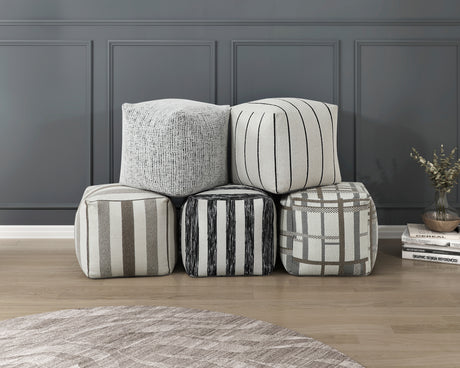 Easley Multi-Color Square Jacquard Pouf from Homelegance - Luna Furniture