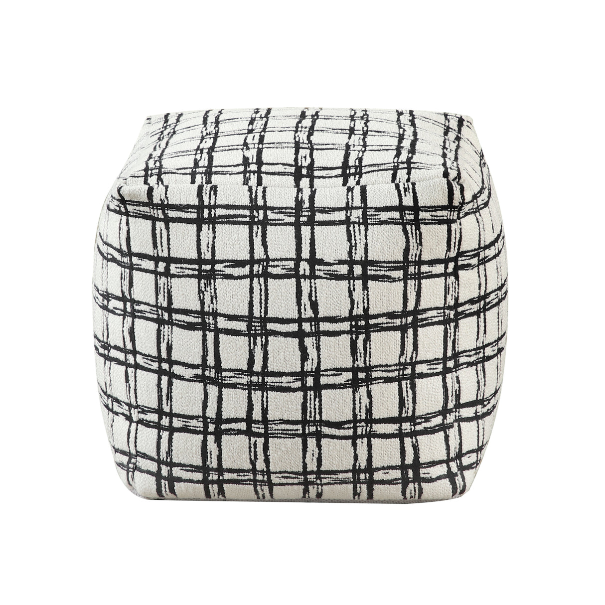 Easley Black/White Stripe Jacquard Pouf from Homelegance - Luna Furniture