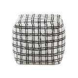 Easley Black/White Stripe Jacquard Pouf from Homelegance - Luna Furniture