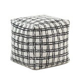 Easley Black/White Stripe Jacquard Pouf from Homelegance - Luna Furniture