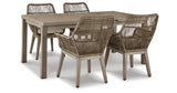 Beach Front Outdoor Dining Table and 4 Chairs in Beige from Ashley - Luna Furniture
