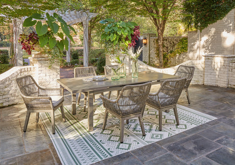 Beach Front Outdoor Dining Table and 6 Chairs in Beige from Ashley - Luna Furniture