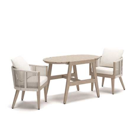 Ivory Vine Beige 3-Piece Outdoor Dining Set from Ashley - Luna Furniture