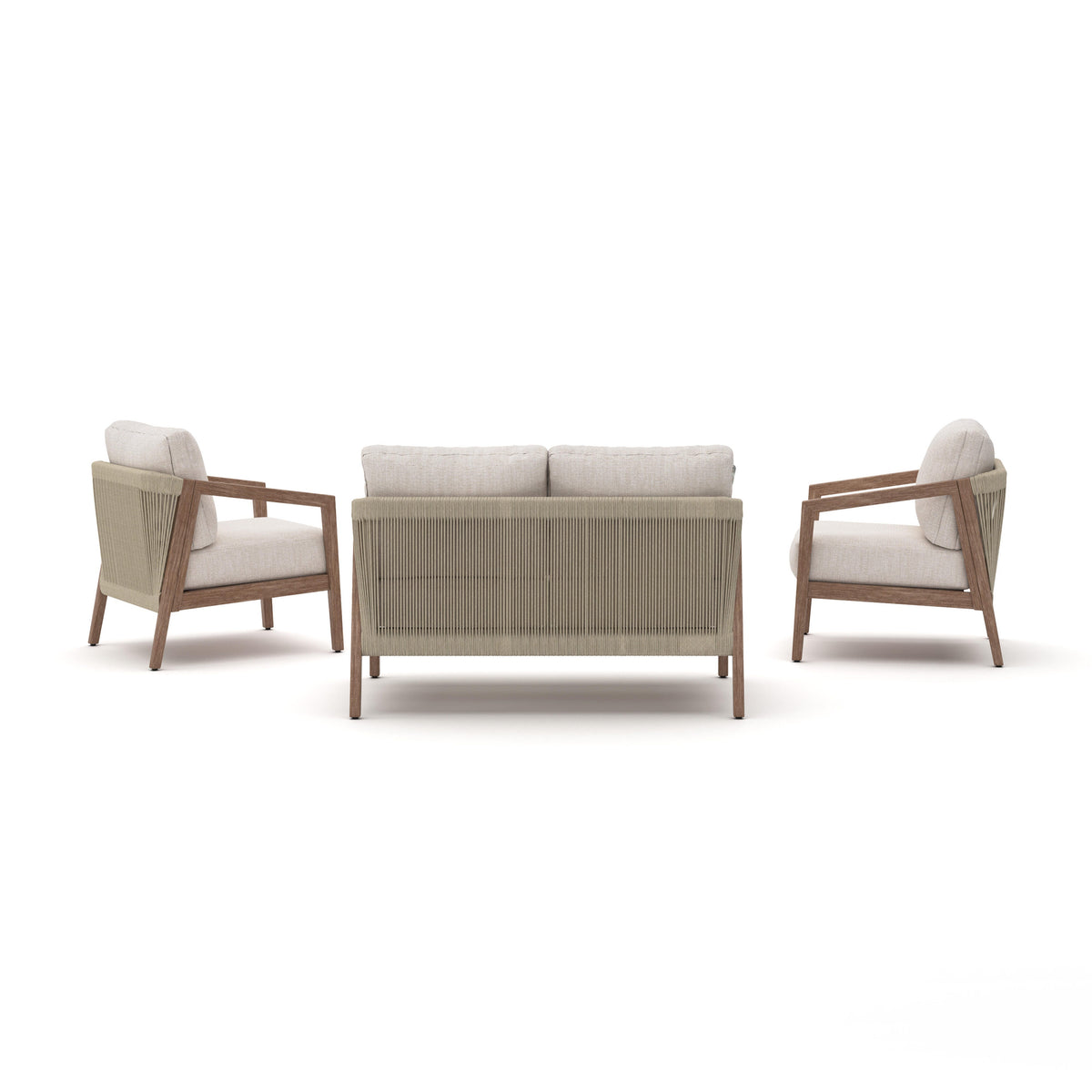 Nature Lane Brown/White 4-Piece Outdoor Seating Set from Ashley - Luna Furniture