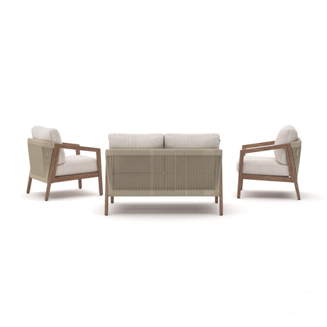 Nature Lane Brown/White 4-Piece Outdoor Seating Set from Ashley - Luna Furniture