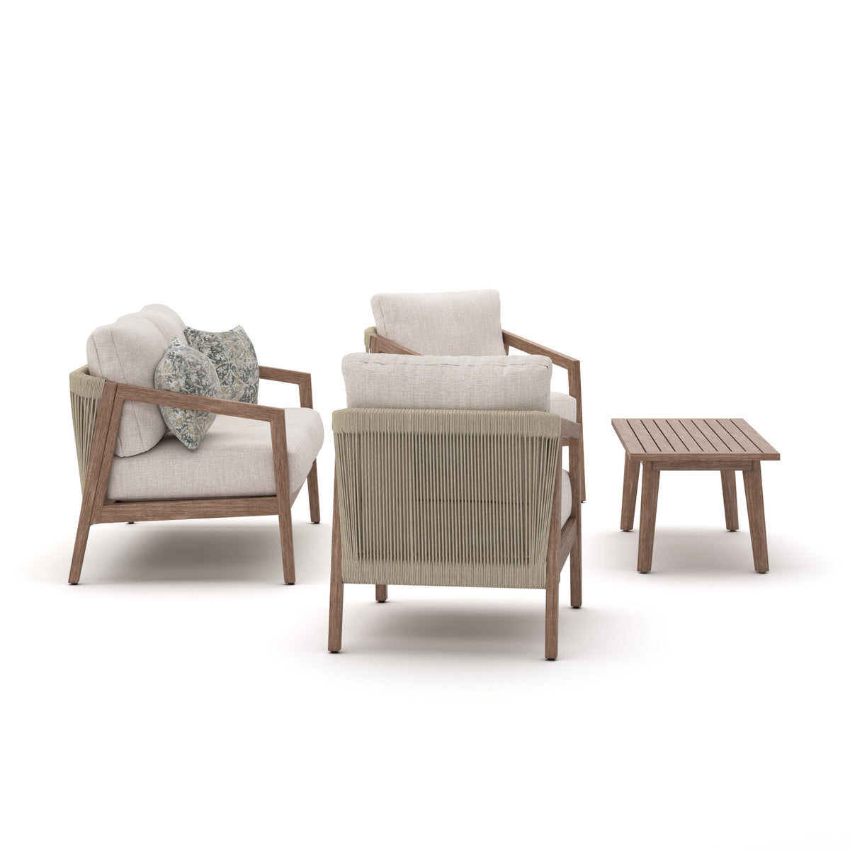 Nature Lane Brown/White 4-Piece Outdoor Seating Set from Ashley - Luna Furniture