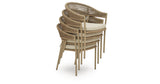 Orchard Beach Beige Outdoor Arm Chair with Cushion (Set of 4) from Ashley Furniture - Luna Furniture