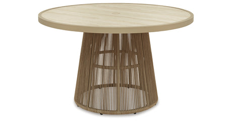 Orchard Beach Beige Outdoor Dining Table from Ashley Furniture - Luna Furniture