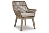 Beach Front Outdoor Dining Table and 4 Chairs in Beige from Ashley - Luna Furniture