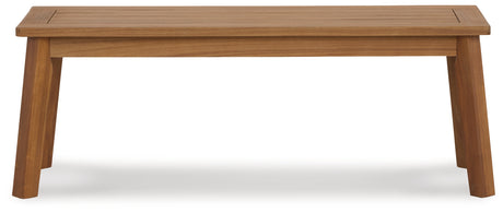 Janiyah Light Brown Outdoor Dining Bench from Ashley - Luna Furniture