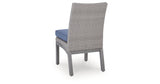 Half Moon Beach Blue/Gray Outdoor Side Chair with Cushion (Set of 2) from Ashley Furniture - Luna Furniture