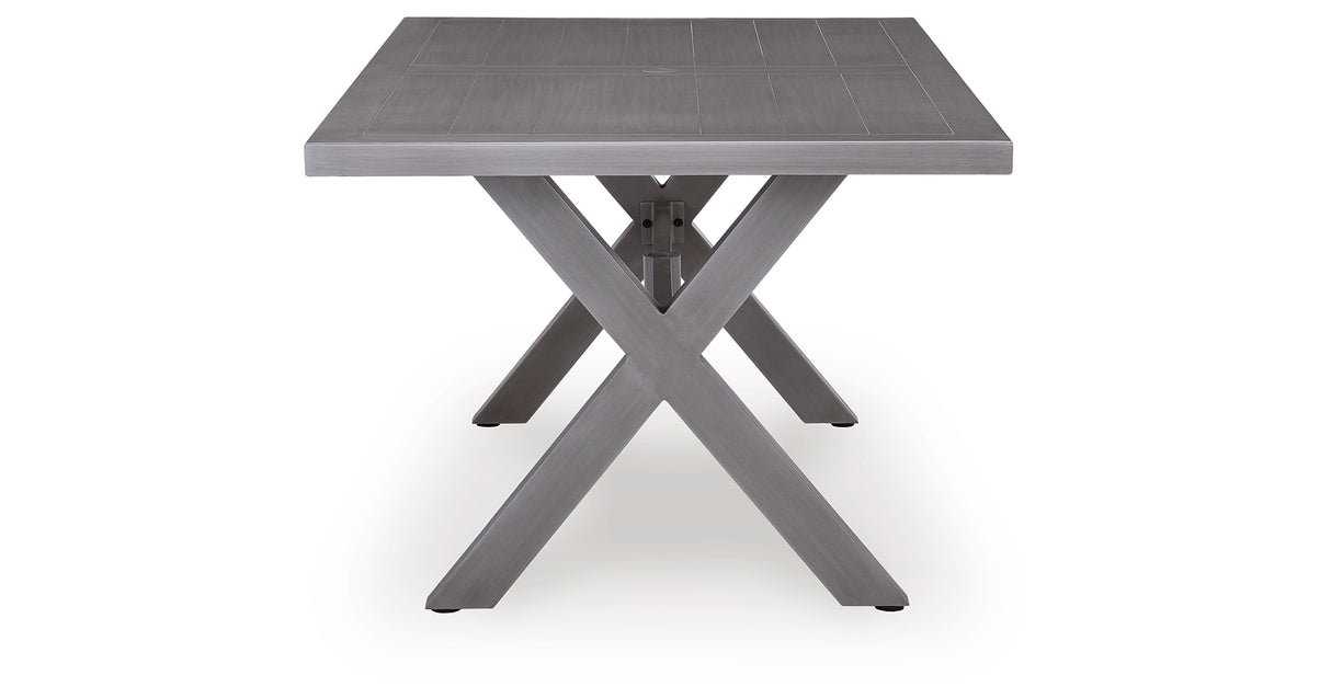 Half Moon Beach Gray Outdoor Dining Table from Ashley Furniture - Luna Furniture