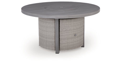 Half Moon Beach Gray Outdoor Fire Pit Table from Ashley Furniture - Luna Furniture