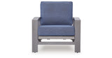 Half Moon Beach Blue/Gray Outdoor Spring Lounge Chair from Ashley Furniture - Luna Furniture