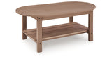 Grover Beach Driftwood Outdoor Coffee Table from Ashley - Luna Furniture