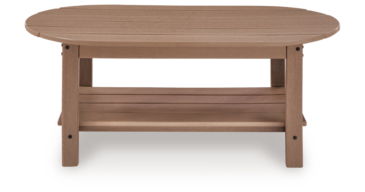 Grover Beach Driftwood Outdoor Coffee Table from Ashley - Luna Furniture