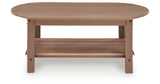 Grover Beach Driftwood Outdoor Coffee Table from Ashley - Luna Furniture