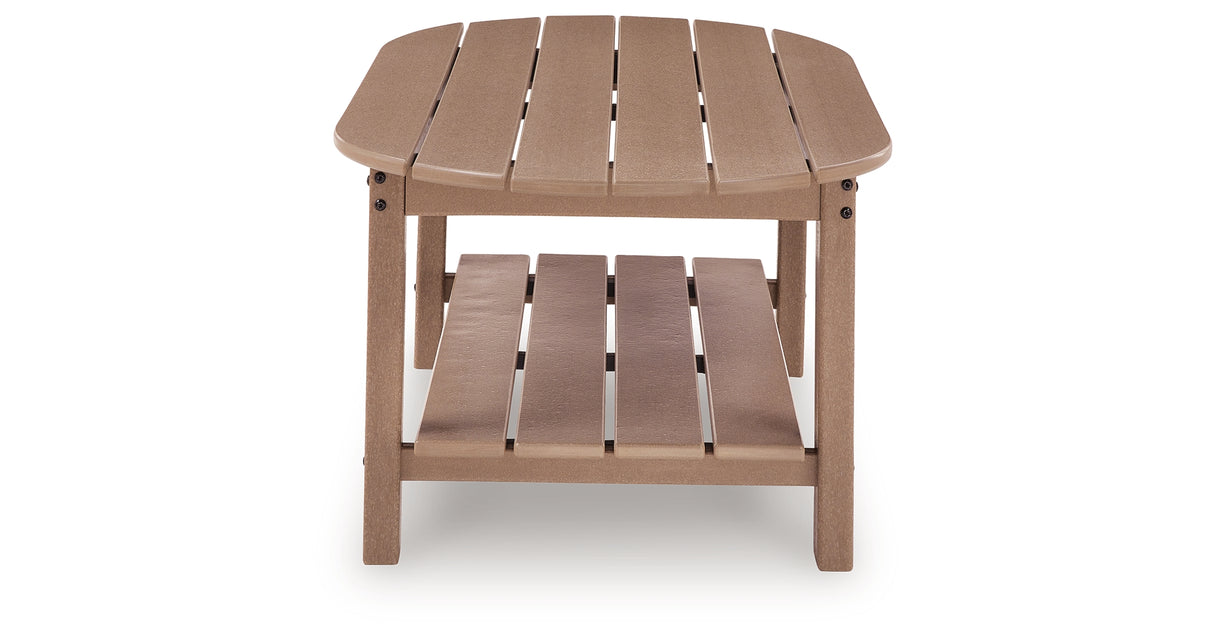 Grover Beach Driftwood Outdoor Coffee Table from Ashley - Luna Furniture