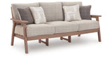 Grover Beach Driftwood Outdoor Sofa with Cushion from Ashley Furniture - Luna Furniture