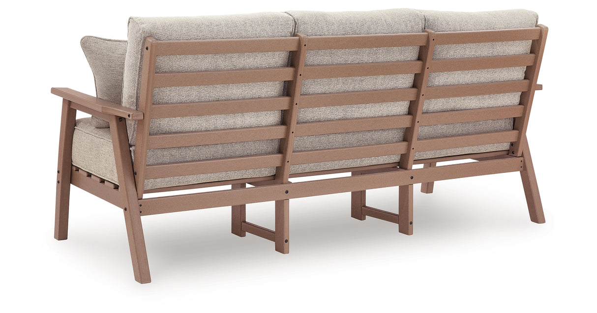Grover Beach Driftwood Outdoor Sofa with Cushion from Ashley Furniture - Luna Furniture