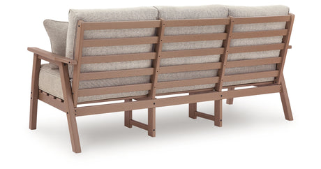 Grover Beach Driftwood Outdoor Sofa with Cushion from Ashley Furniture - Luna Furniture