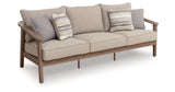 Harmony Headlands Natural/Gray Outdoor Sofa with Cushion from Ashley - Luna Furniture