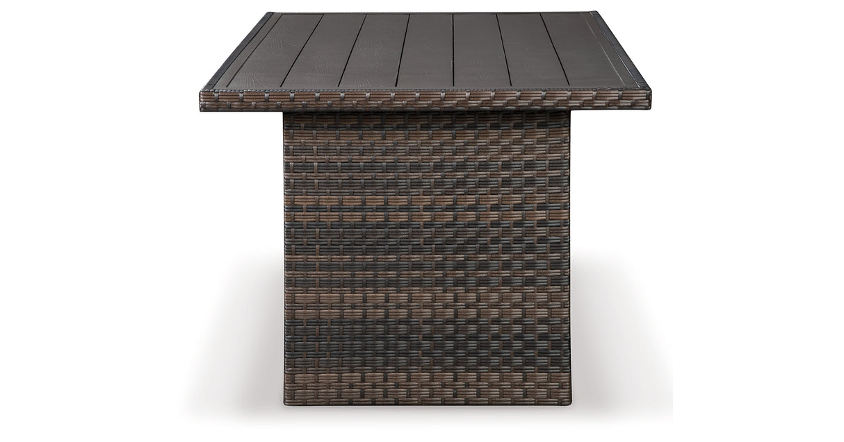 Easy Isle Dark Brown/Beige Multi-Use Table from Ashley Furniture - Luna Furniture