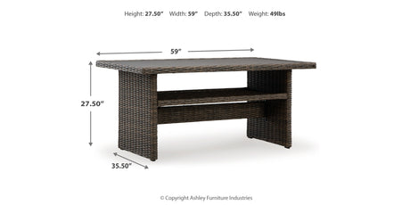 Brook Ranch Brown Outdoor Sectional Set with Lounge Chair and Coffee Table from Ashley - Luna Furniture