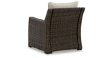 Brook Ranch Brown Outdoor Sectional Set with Lounge Chair and Coffee Table from Ashley - Luna Furniture
