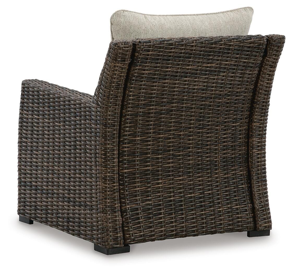 Brook Ranch Brown Outdoor Sectional Set with Lounge Chair and Coffee Table from Ashley - Luna Furniture