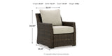 Brook Ranch Brown Outdoor Sectional Set with Lounge Chair and Coffee Table from Ashley - Luna Furniture