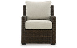Brook Ranch Brown Outdoor Sectional Set with Lounge Chair and Coffee Table from Ashley - Luna Furniture